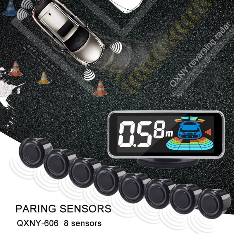 Sensor de aparcamiento 8 sensores del automóvil del coche del Radar de estacionamiento Detector de coche aparcamiento asistencia Radar de estacionamiento inversa Sensor de aparcamiento 8 sensores del automóvil del coche del Radar de estacionamiento Detector de coche aparcamiento asistencia Radar de estacionamiento inversa