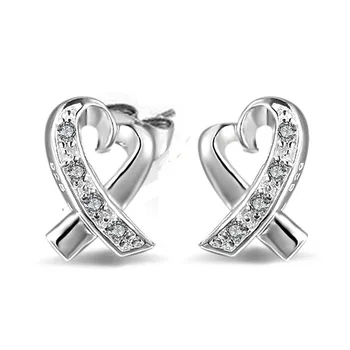 

2019 new pendientes plata jewelry luxury Love zircon earrings for women brincos para as mulheres boucle cute nausnice