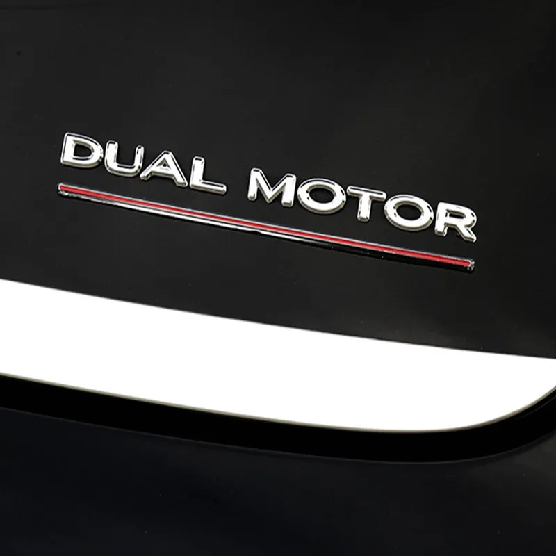 

For Tesla Model 3 Dual Motor Decals 3D ABS Car Rear Trunk Emblem Sticker Badge