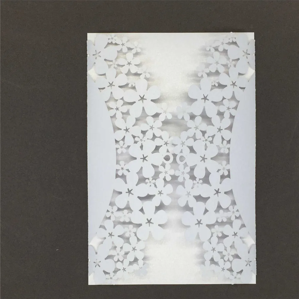  40 PCS Romantic Iridescent Paper Wedding Invitation Card Carved Flower Pattern Hollow Out Crafts Ca - 32761028628