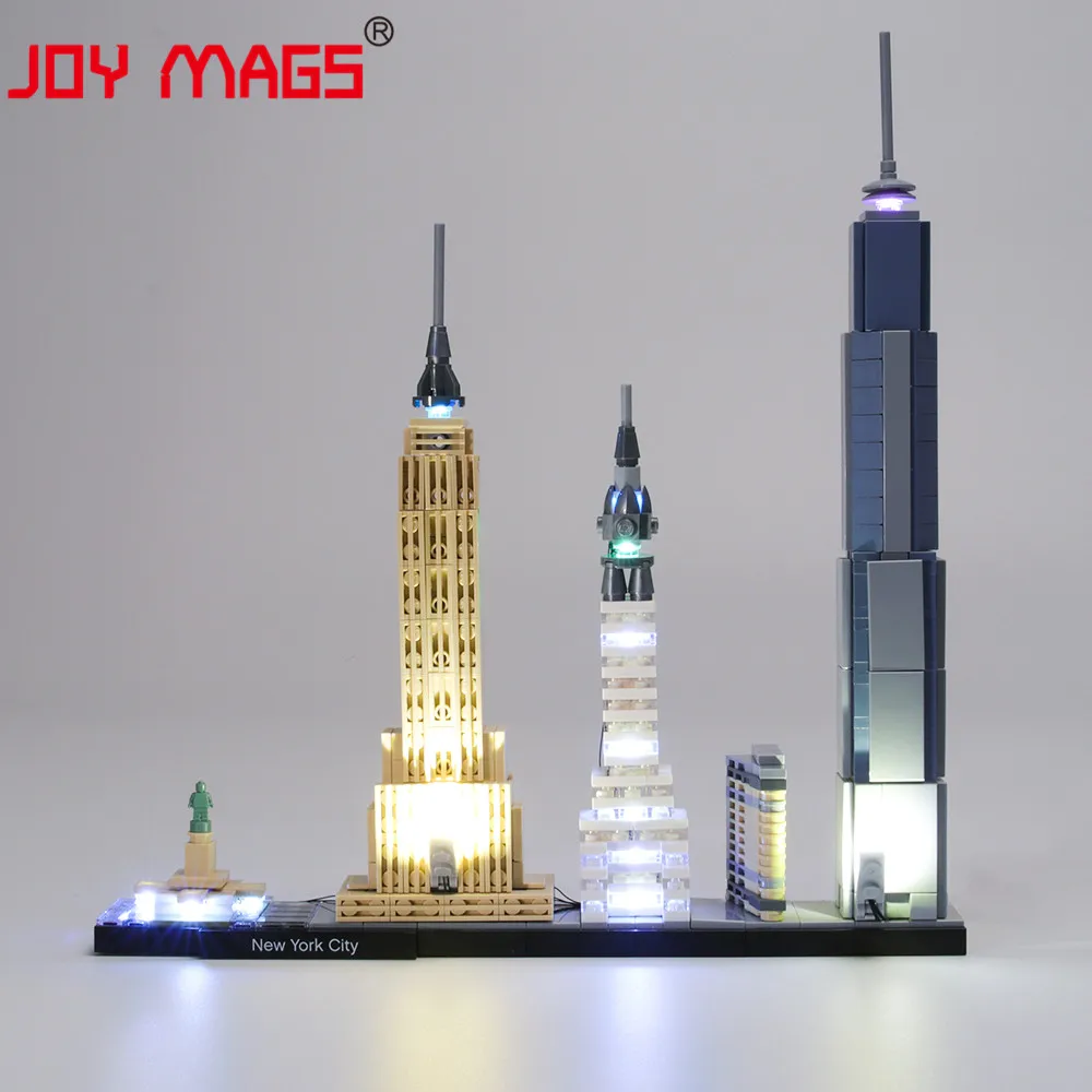 JOY MAGS только светодиодный светильник в комплекте для архитектурного дизайна Нью-Йорк городской светильник ing набор совместим с 21028(не включает модель
