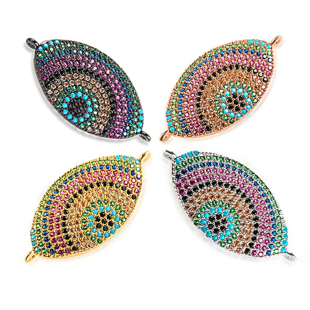 

Mix Color CZ Micro Pave Sunflower Connector Beads, Abalone Shell Eye Connectors Bracelet accessories Wholesale