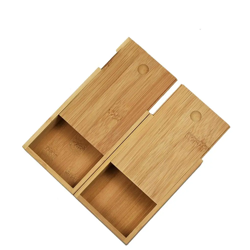Bamboo Box Creative Desktop Organizer Wooden Storage Box Chess / Card / Playing Card Packaging Case 10.7x7.7x3.5CM Ready Stock