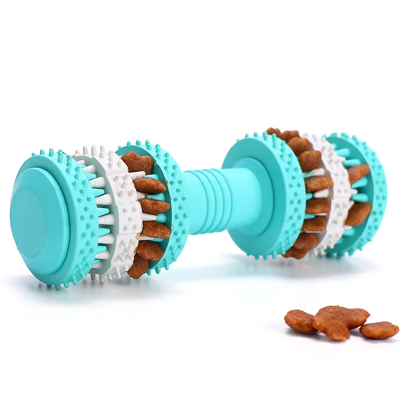 Pet Training Dog Chew Toy Rubber Dental Teeth Toys Control Food Leak
