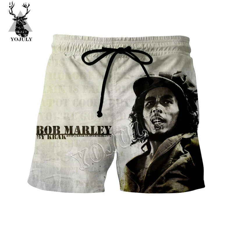 YOJULY рок-певец Боб Марли 3D принт забавные модные повседневные короткие штаны летние мужские пляжные шорты унисекс Шорты для плавания DK19