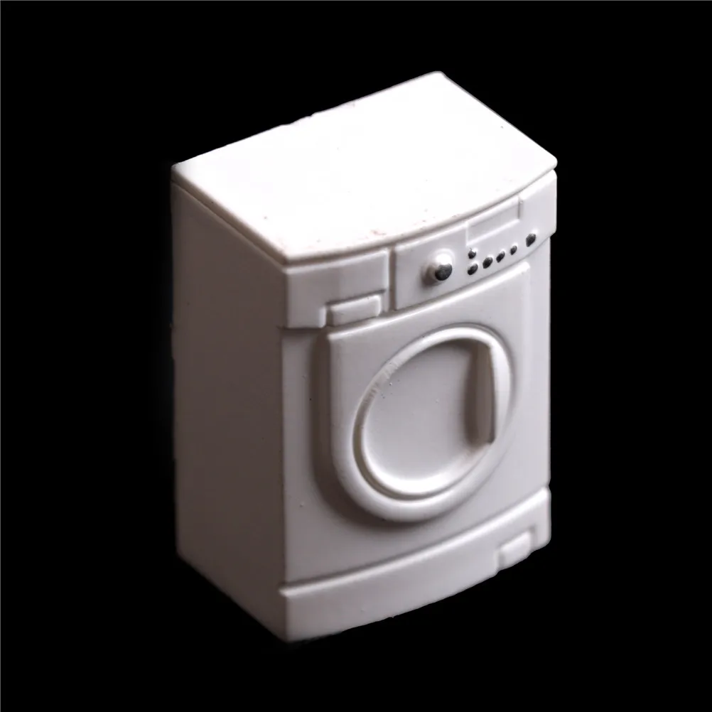 1PC White Plastic Mini Washer Machine For Dollhouse Miniatures Washing