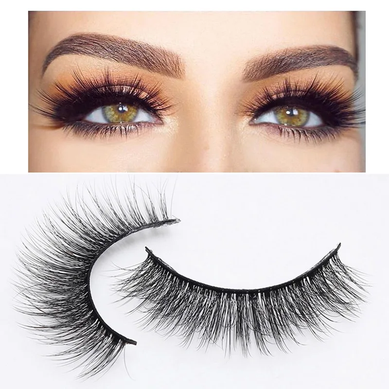 Thick False Eyelashes Set Natural Long Lashes Makeup Fake Eyelashes Reusable 3D Mink Lashes Eyelash Extension Makeup 2 Pairs