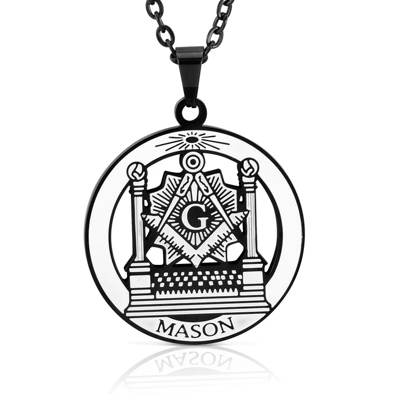 SOITIS Free-mason хип-хоп нержавеющая сталь Past Master масонский свободный масон, масонство Подвески Mason ожерелья золотого цвета - Окраска металла: White-black