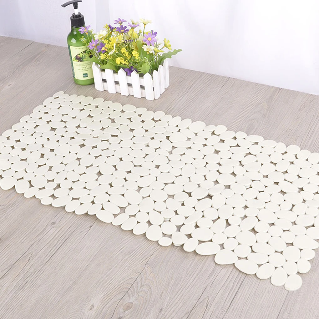 New Arrivals Rectangle Shower Mats Anti-skid PVC Stone Design Bath Mats Suction Cup Long Kitchen Bathroom Foot Pad Bath Mat