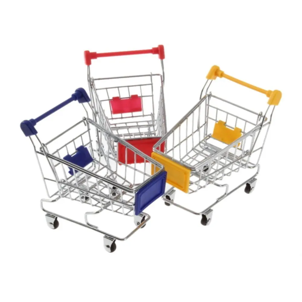 

1pcs New Mini Supermarket Shopping Handcart Practical Pushcart Trolley