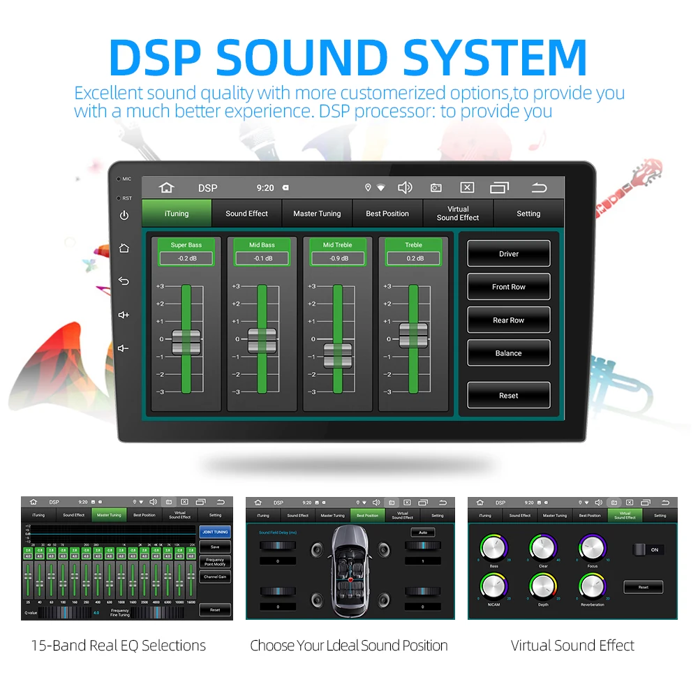 Top 9" Android 9.0 Car Radio 2din car radio DSP 2.5D IPS Screen GPS NAVIGATION WIFI For Hyundai solaris verna Player Front&Rear CAM 2