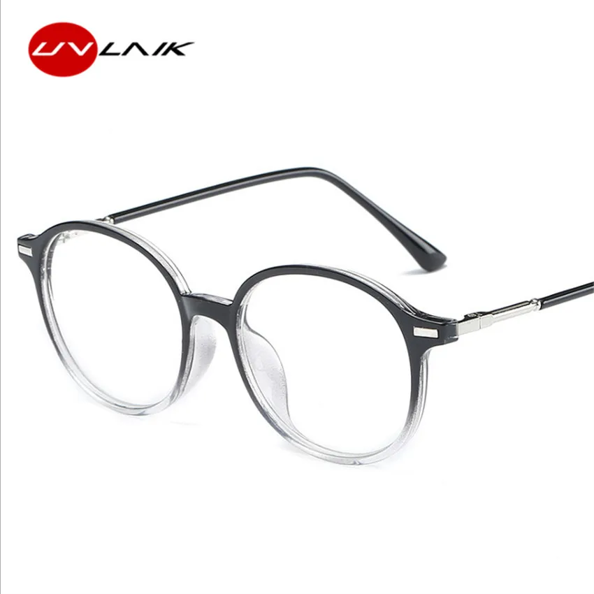 UVLAIK Optical Glasses Frame Glasses With Clear Glass Men Women Brand Round Clear Transparent Women's Myopia Glasses Frames