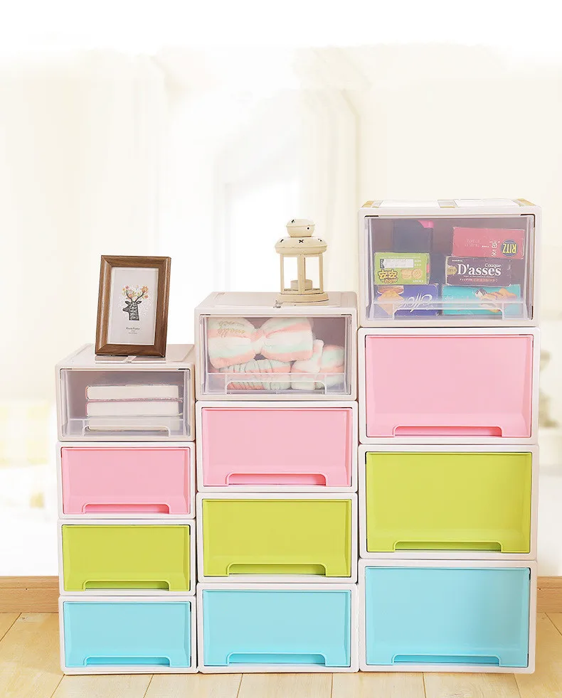 

1PC Plastic Storage Box Lid Underwear Bra Socks Storage Box Drawer Type Desktop Thickened Clothing Box Home Orgainzer OK 0455