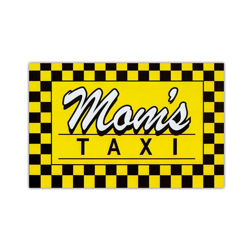 YJZT 15 4*9 9 см желтая клетчатая Магнитная забавная наклейка на машину для мам и такси
