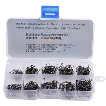 

500pcs/set Professional 10 Size Sea Fishing Jig Lure Bait Hooks Tackle value Fish hook