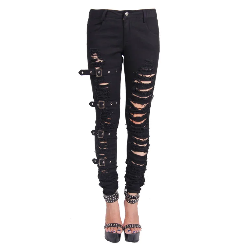 Odysseus Samenpersen zwak Steampunk Zwarte Demin Vrouwen Broek Winter Gothic Punk Hoge Taille  Nauwsluitende Gat Lange Broek Klinknagel Jean Broek Plus Size|women  pants|women plus pantswomens pants plus - AliExpress