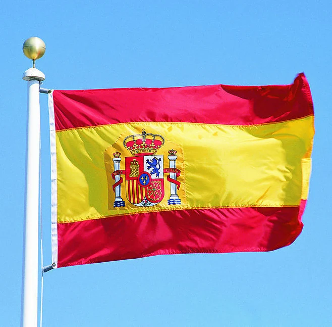 

100% Polyester Spain National flags Size 60x100cm/90x150cm/120x200cm/150x250cm/180x300cm banners