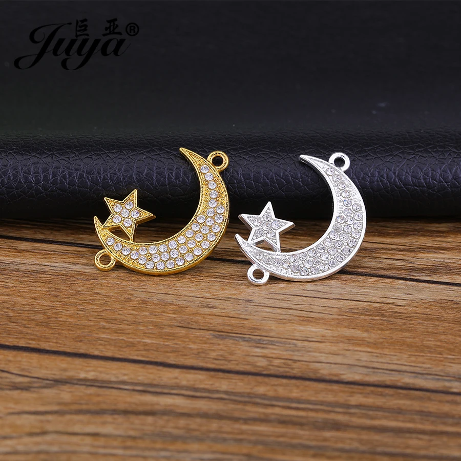 Juya DIY исламские ювелирные аксессуары золото/серебро полумесяц Алла Луна Звезда разъемы для мусульманские украшения изготовления