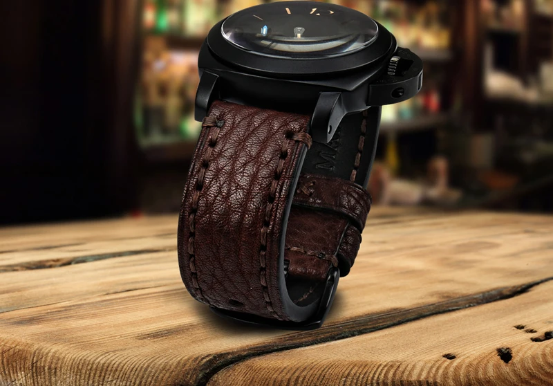 MAIKES часы аксессуары Высокое качество Натуральная кожа часы ремешок с пряжкой 20 мм-26 мм Ремешки ремешок для Panerai