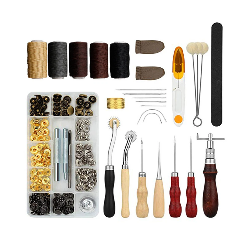 

28PCS Leather Craft Tool Leather Sewing Tools Kit Leather DIY Hand Stitching Tools for Sewing Leather Canvas
