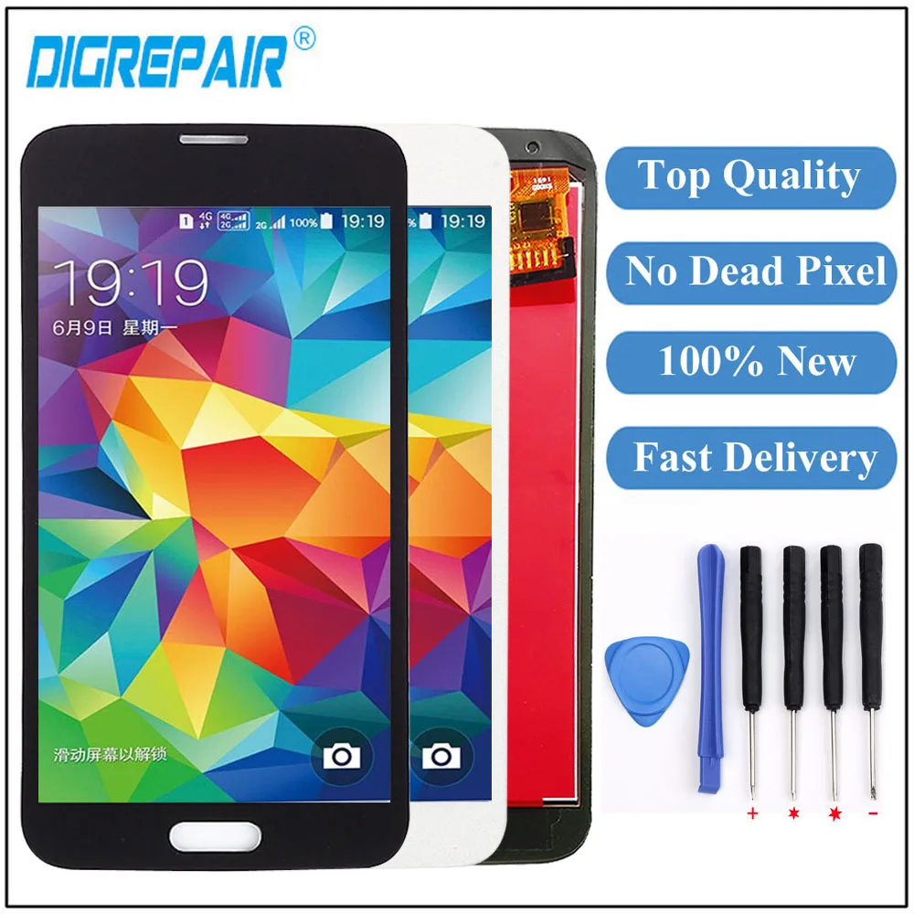 

For Samsung S5 LCD G900F Display LCD Screen Touch Digitizer Assembly Compatible for Samsung Galaxy S5 G900 G900F LCD