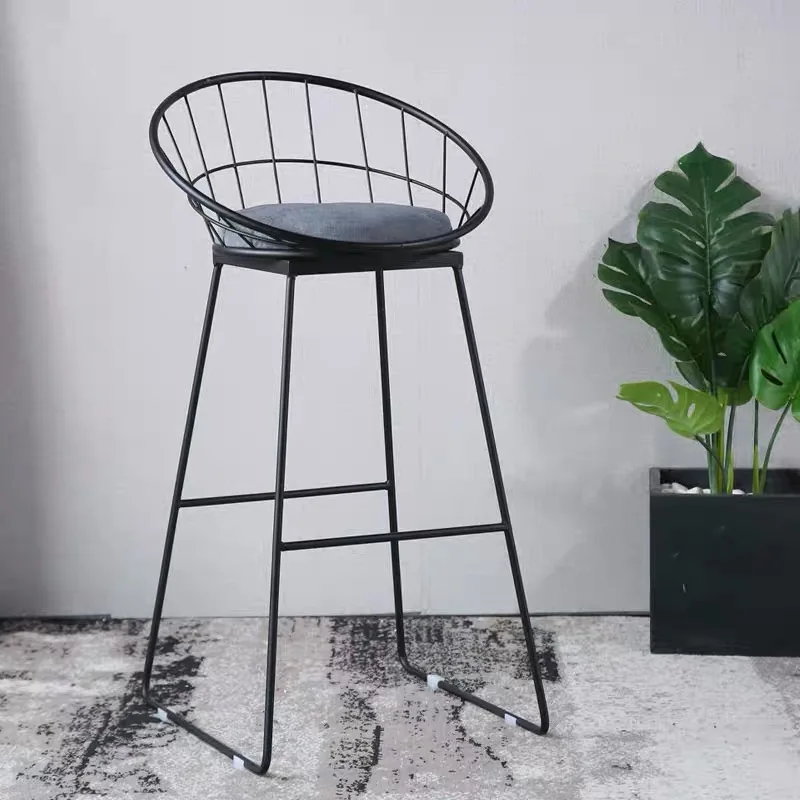 

Modern Simple bar stool wrought iron bar chair gold high stool modern dining chair iron leisure chair Nordic bar chair CDV