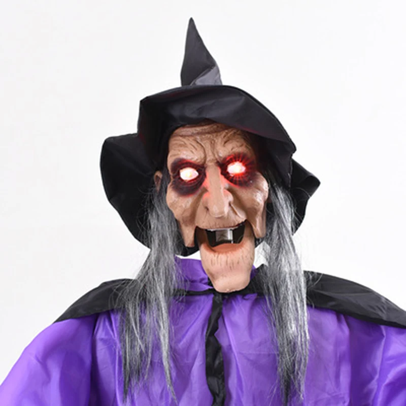 

1.8m Horror Halloween Witch Electric Voice Control Creepy Halloween Decor Spooky Halloween Ghost Zombie Bar Party Scary Props