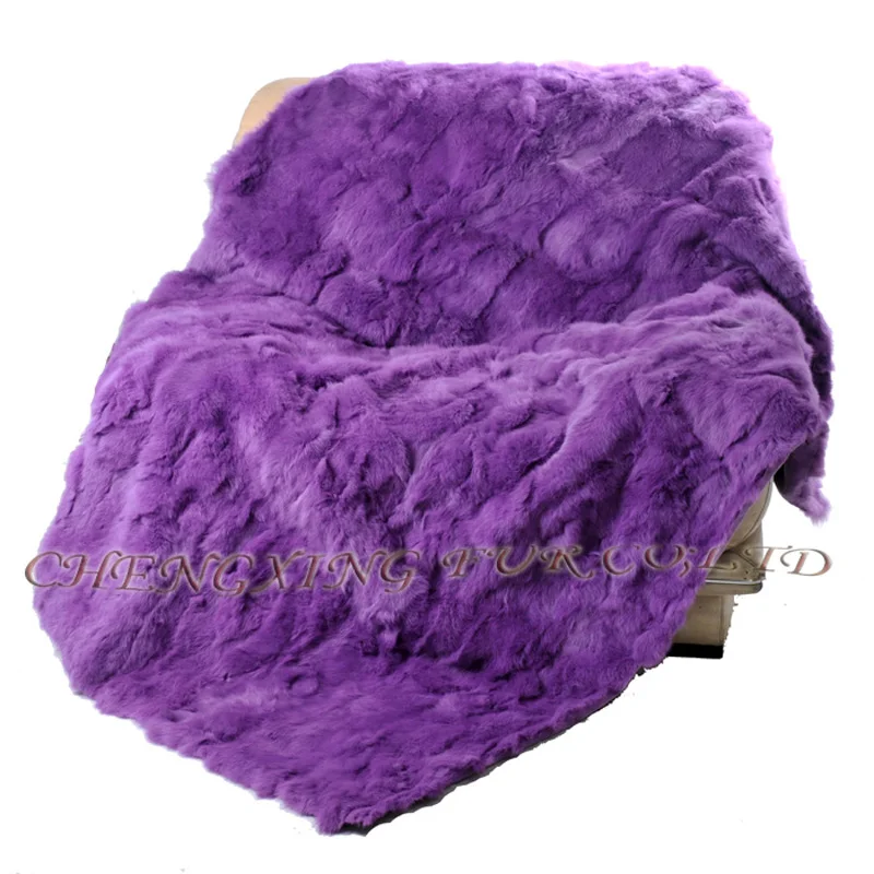 CX-D-81 218x218 см черный натуральный кроличий мех пэчворк на кровать - Цвет: purple 1
