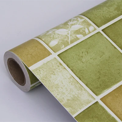 DIY самоклеющиеся мозаичные обои рулон ванная, туалет, кухня Backsplash контактная бумага ПВХ Виниловая Водонепроницаемая наклейка для украшения дома - Цвет: Green