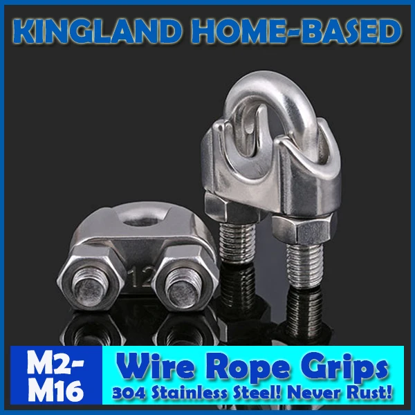 

Wire Rope Grips For Rope Terminations 304 Stainless Steel M2 M3 M4 M5 M6 M8 M10 M12 M14 M16