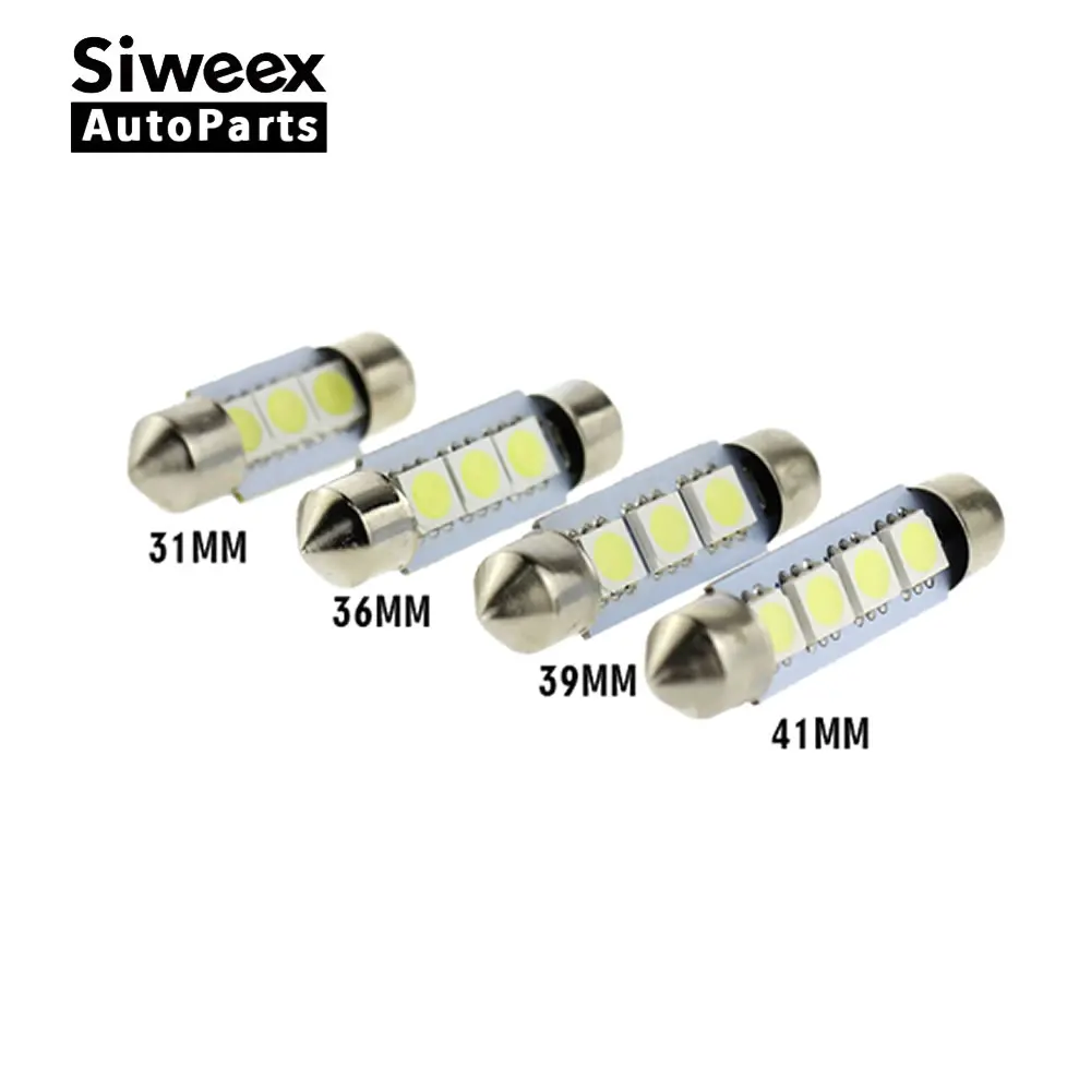 10 шт./лот гирлянда 31 мм 36 39 41 Купольные белые лампы 3x5050 SMD светодиоды внутренние 12 В