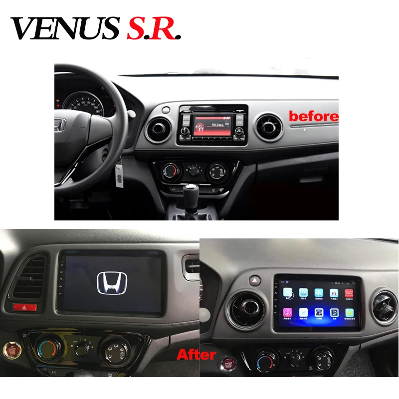Cheap VenusSR Android 8.1 IPS  2G+32G 8 CORE Car DVD Player GPS Navigation Multimedia For Honda HR-V VEZEL car stereo car stereo 2