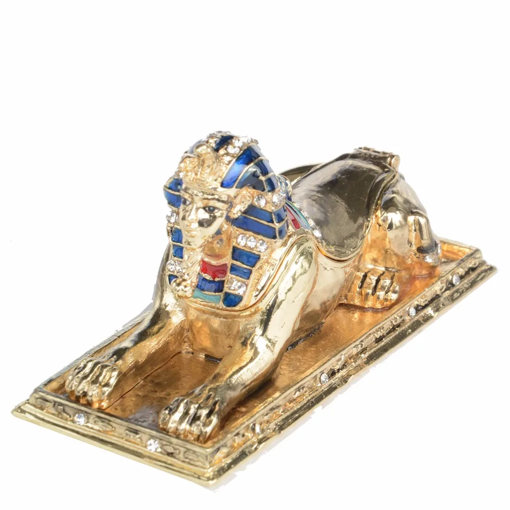 

Egyptian Theme Guardian Sphinx Decorative Trinket Box Classical Egypt Statue Collectible Egyptian Decoration Creative Gifts