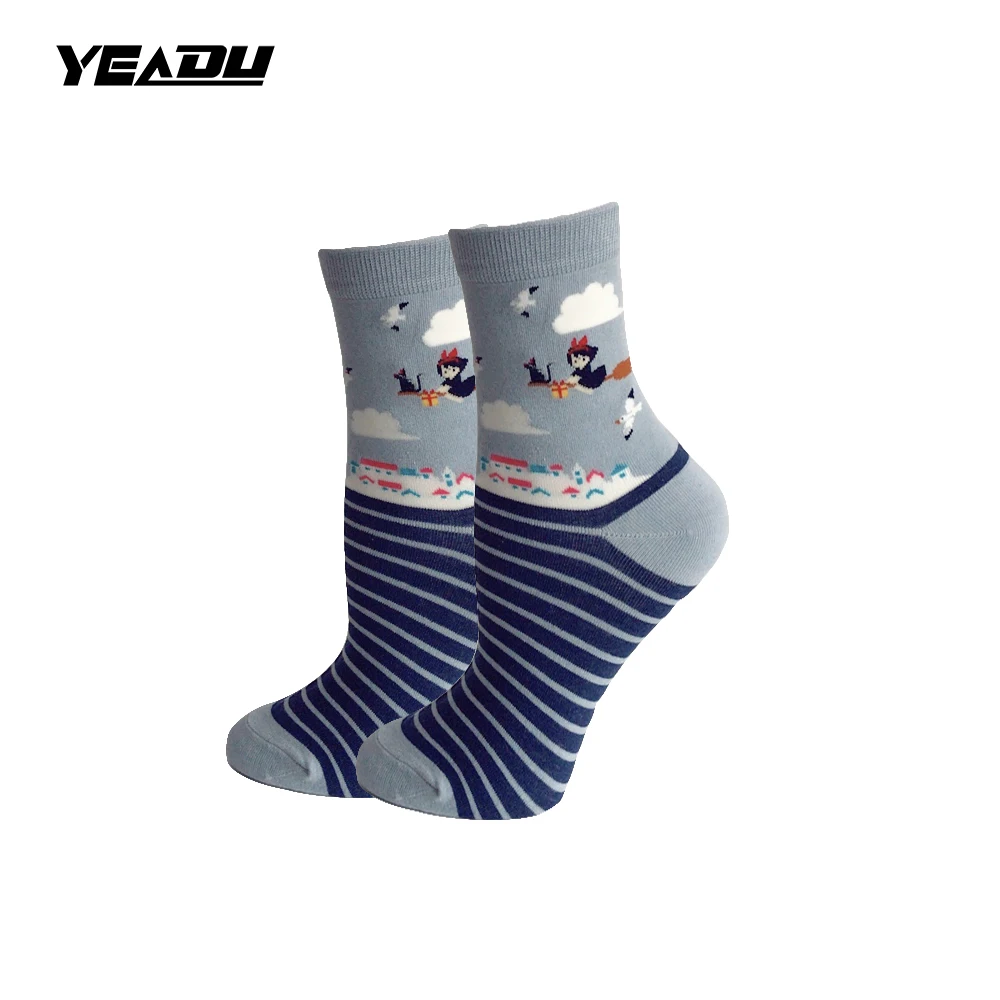 Cartoon My Neighbor Totoro Spirited Away Funny Women's Socks Novelty Harajuku Kawaii Socks for Women(4 Pairs / Lot )