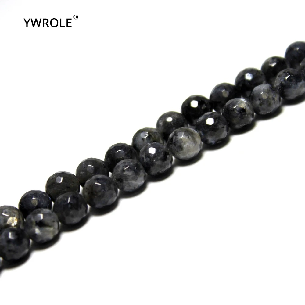 

Wholesale Black Spectrolite Natural Stone Round Loose Faceted Beads For Jewelry Making Bracelet DIY 4/ 6/8/10/12 mm Strand 15''