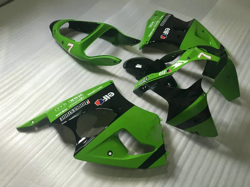 Weiß-schwarze Verkleidung Für Kawasaki ZX6R 2003-2004 - Komplettset Aus ABS-Kunststoff