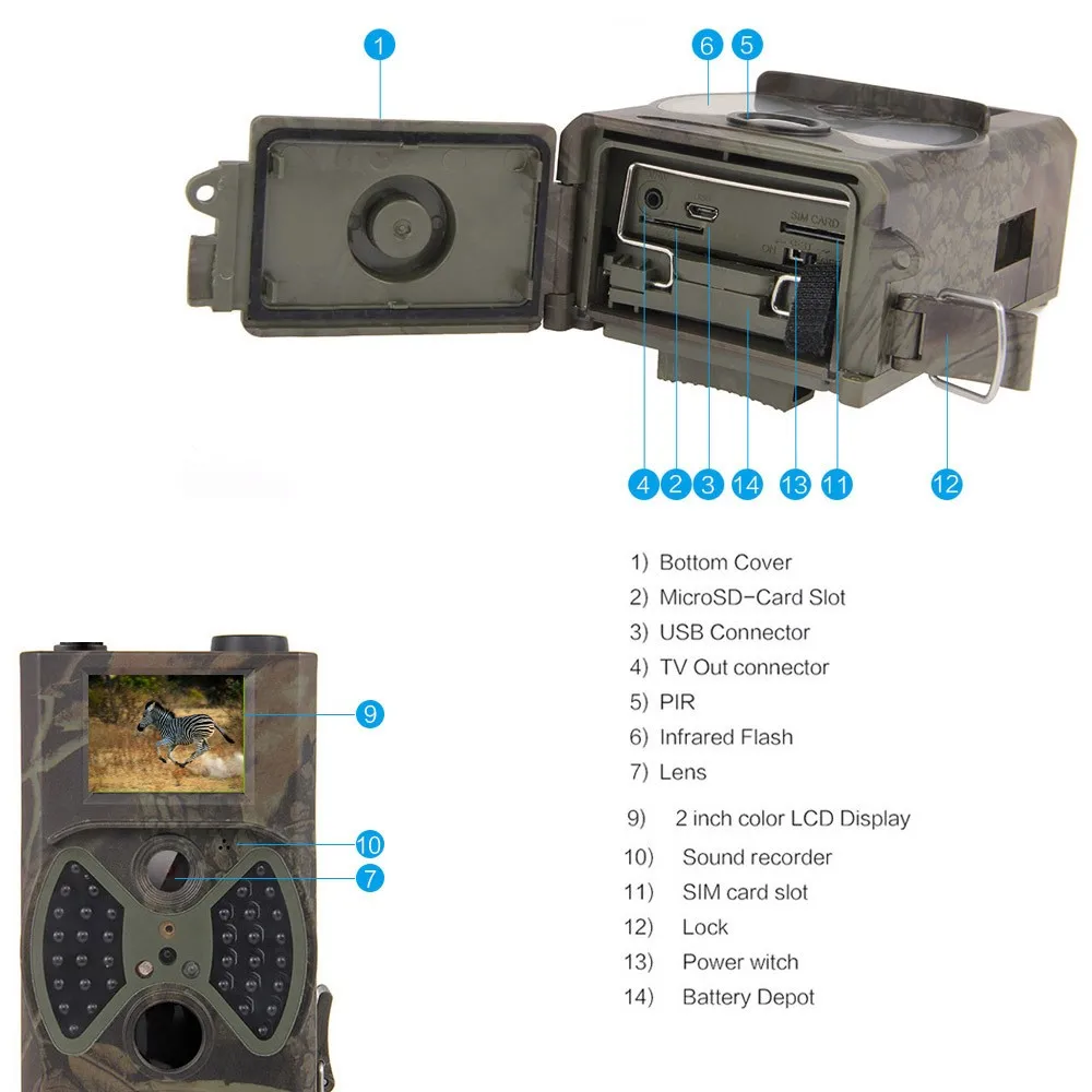 HC-300M фото ловушки 1080 P 12MP 940NM MMS GPRS Trail Камера ловушки, охота камера Скаут Дикая камера для охоты