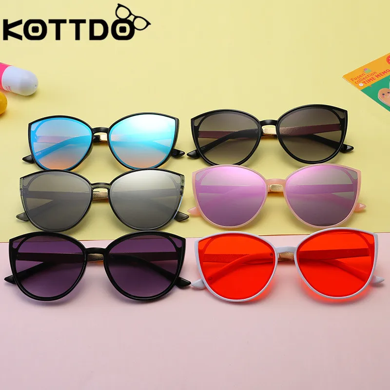Новые солнцезащитные очки кошачий глаз, детские металлические солнцезащитные очки для девочек и мальчиков, детские солнцезащитные очки UV400 Oculos Infantil