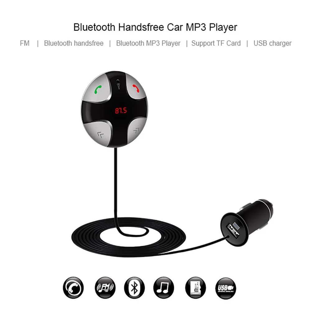 Автомобильный набор, Handsfree, Беспроводной Bluetooth FM передатчик ЖК-дисплей MP3 плеер USB Зарядное устройство автомобильных электронных аксессуаров#@ 30