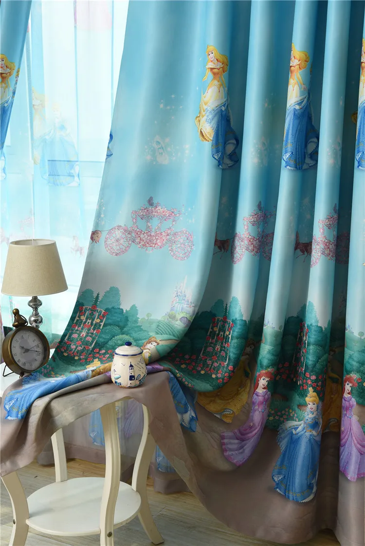 Мультфильм занавески с принцессой для окна шторы Европейский современный элегантный печати тенты Шторы для Гостиная Спальня S141& 30