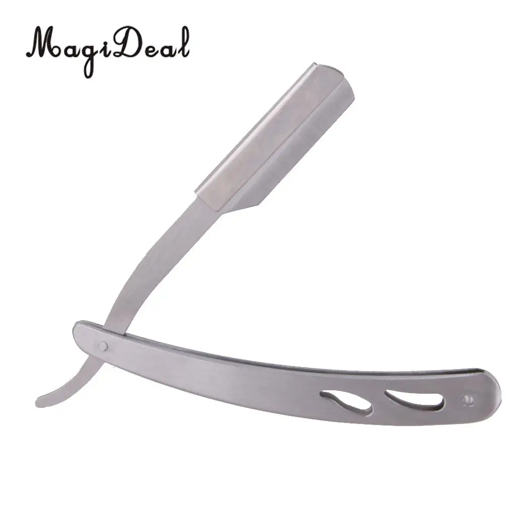 Salon Men Steel Barber Straight Edge Hair Razors Folding Shaver Light weight finely balanced, steel cut throat razor handle