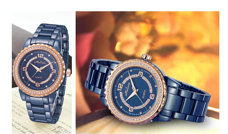 Модные часы для влюбленных, синие керамические, элегантные, модные, для мужчин, женщин, браслет, наручные часы, кристаллы, кварцевые, Relogios Montre Femme F8147