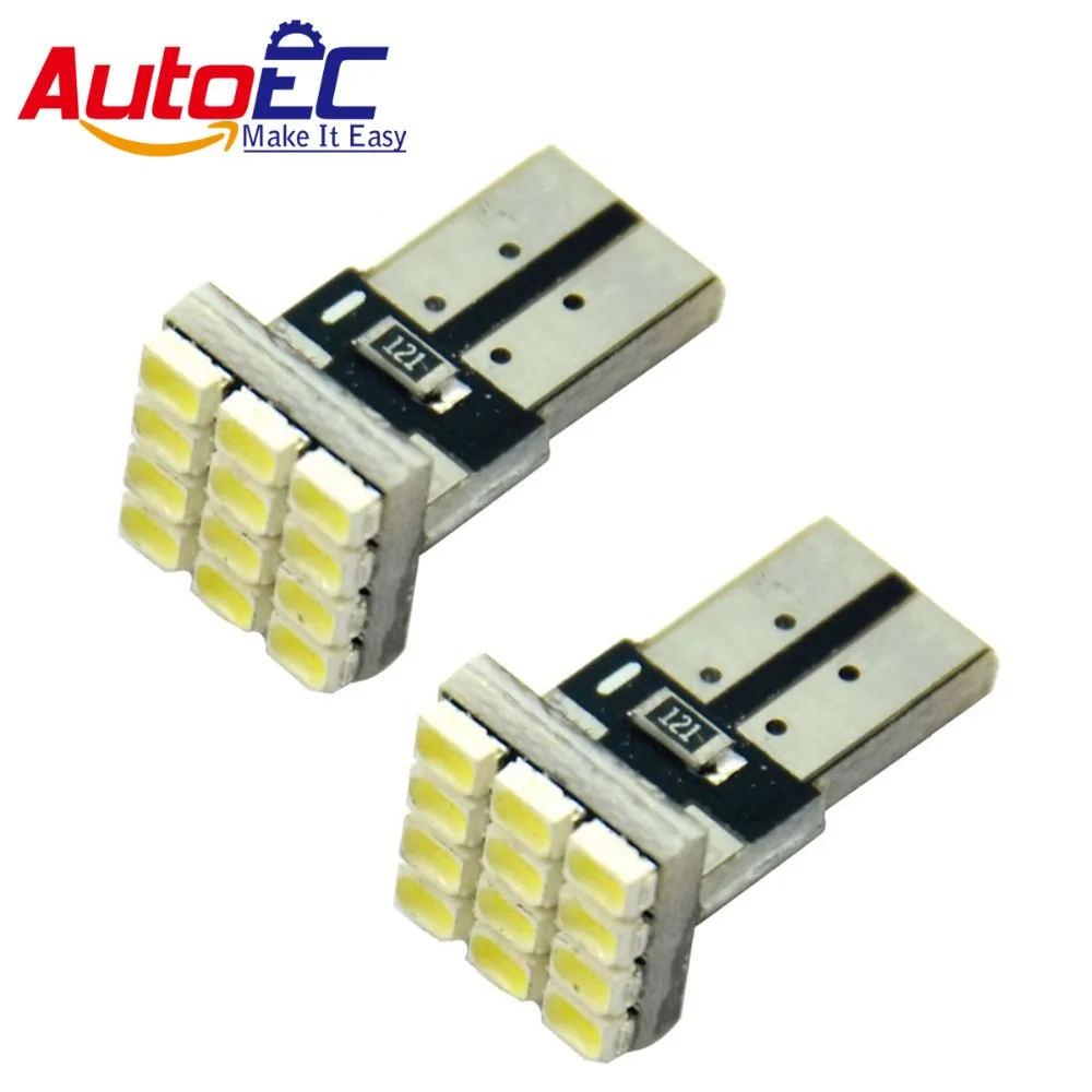 

AutoEC 100 X led T10 1206 12 smd 194 168 501 W5W W5WB 2821 1250 1251 1252 Car Clearance Lights Side Marker White #LB18-2