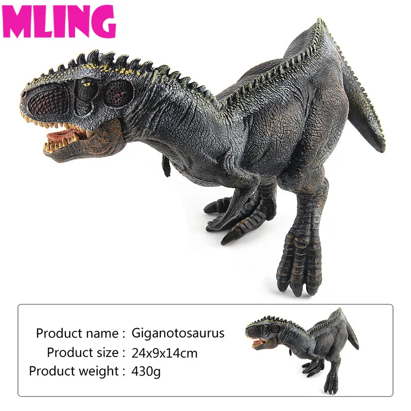Большой размеры Giganotosaurus черный Парк Юрского периода Динозавр серии динозавры