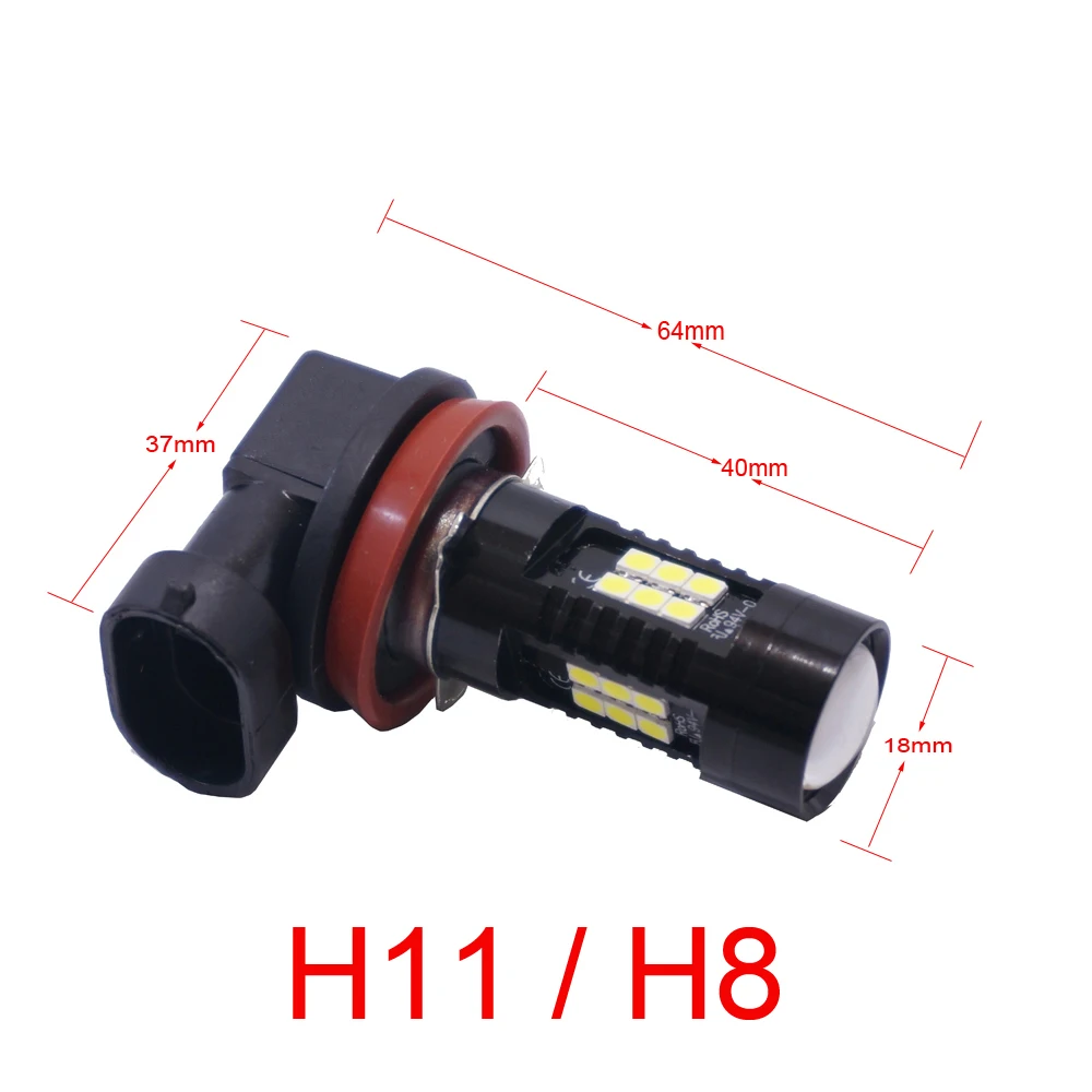 2 шт. светодиодный автомобиль лампы H8 H11 HB3 9005 HB4 9006 H7 21 SMD 3030 авто светодиодный лампа противотуманных фар автомобилей фары дальнего света