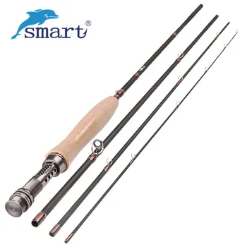 

SMART Fly Fishing Rod 4 Segments 2.4m 108g 2.7m132g Medium Fast Action Carbon Fiber Fishing Rods Wooden Handle Pole Olta Pesca