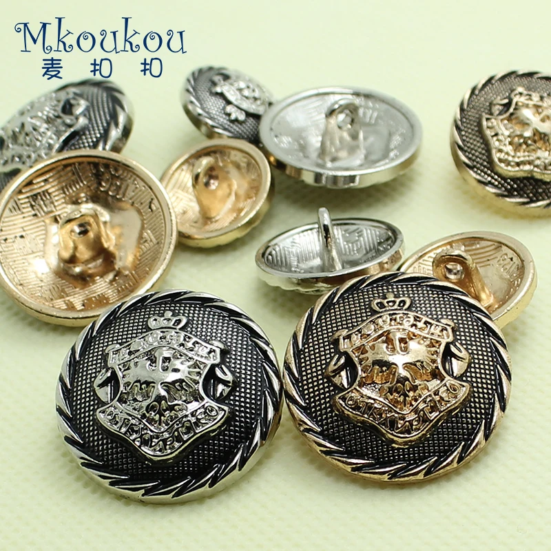 The ancient bronze silver copper buttons retro jeans denim jacket