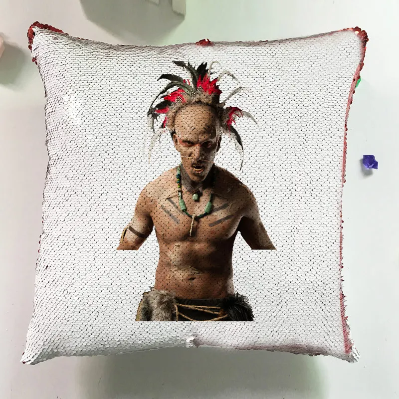 Fashion Movie Cushions Home Decor Couch Pillows Reversible Sequin Pillowcase Glitter Seat Horror Cushion Cover Sofa J050 (18)