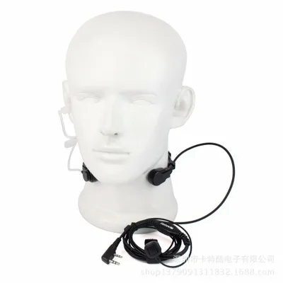 2pcs extendable Throat Mic Earpiece Headset Walkie Talkie BAOFENG UV 5R UV 82 Finger PPT speaker Microphone CB radio air tube