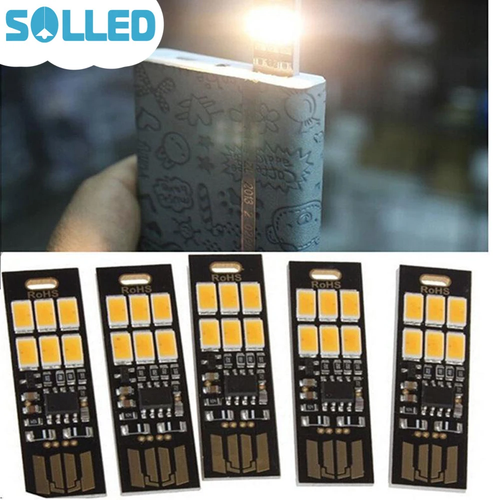 SOLLED USB Power 6 светодиодных шариков Ночной светильник с сенсорным управлением